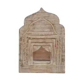 Manju Art Creations Antique Mirror for Wall Decor, Small Wall Decor Crafted from Solid Hardwood, Frame for Bedroom, Home Decor and Mirror for Wall, Premium Frames for Wall Decor (Distressed White)