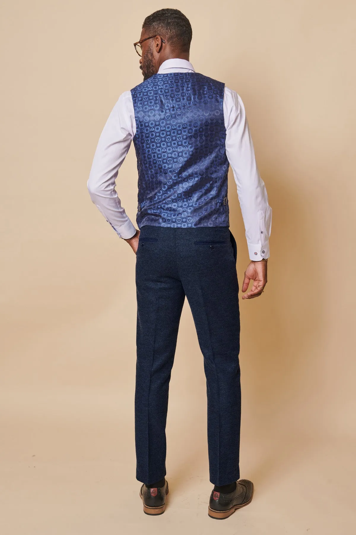 MARLOW - Navy Tweed Three Piece Suit