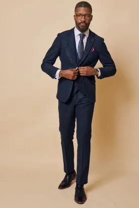 MARLOW - Navy Tweed Three Piece Suit