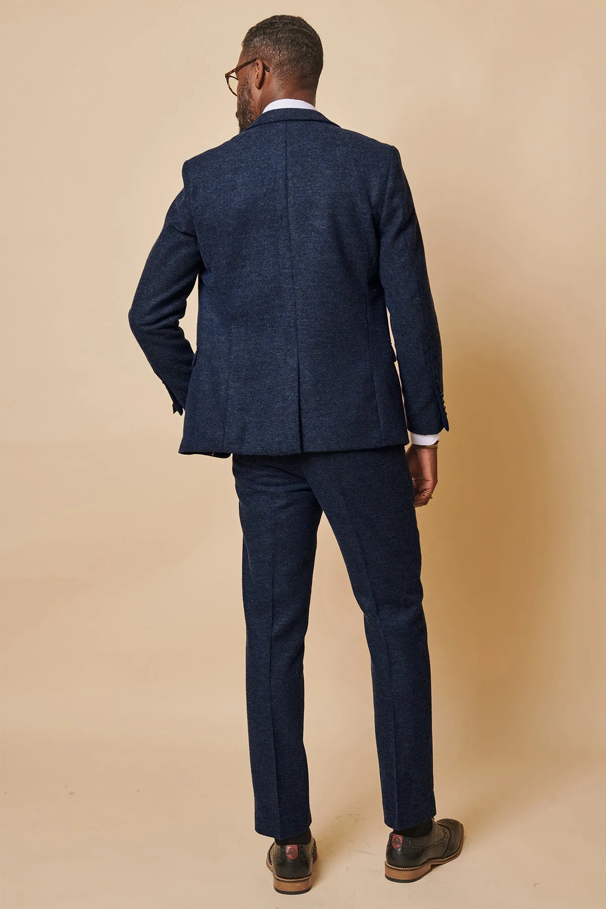 MARLOW - Navy Tweed Three Piece Suit
