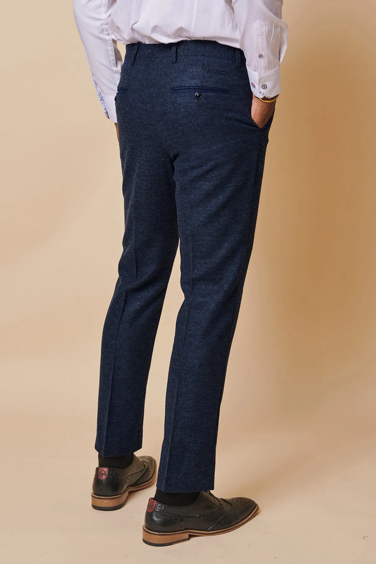 MARLOW - Navy Tweed Three Piece Suit