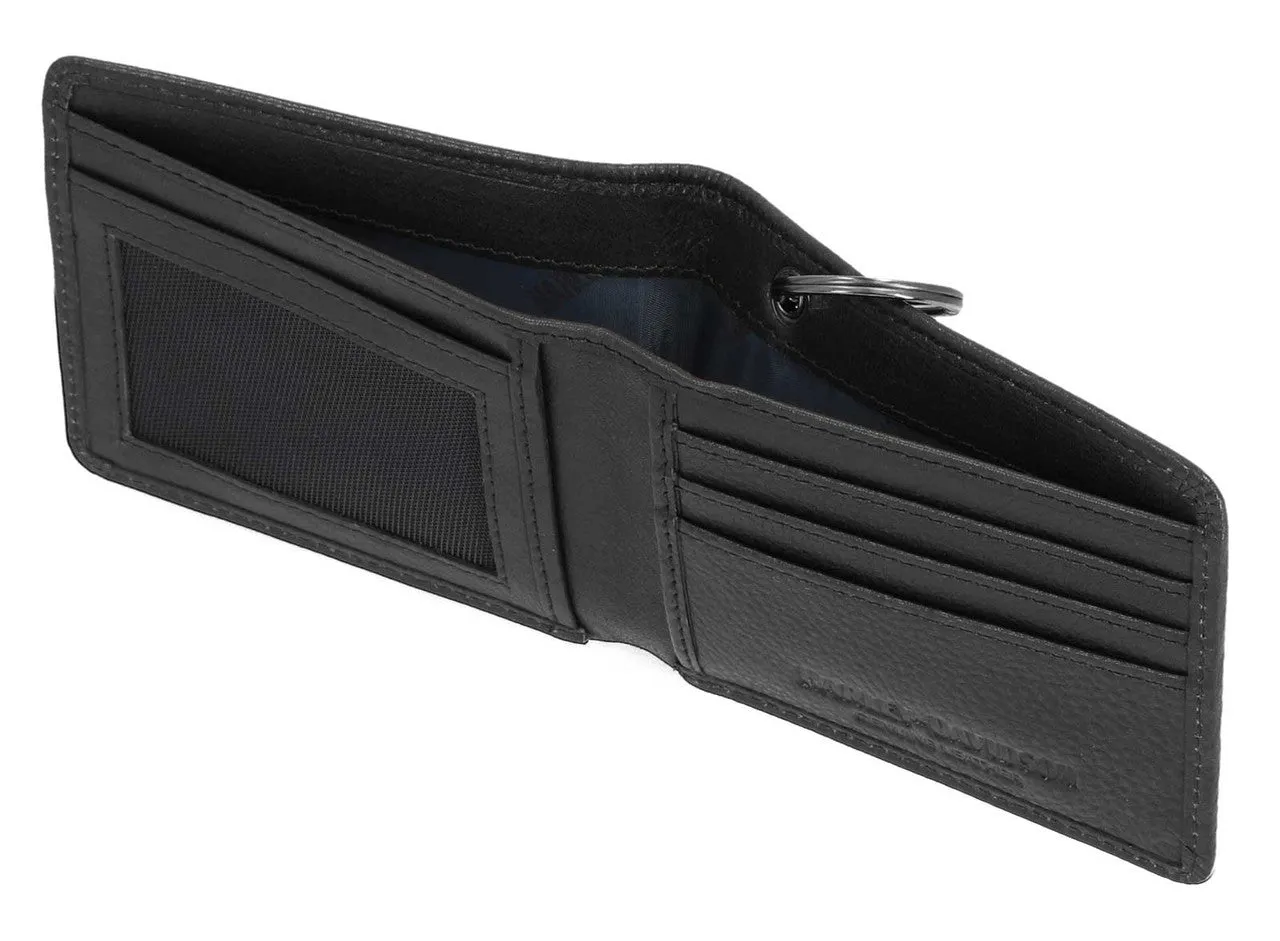 Men's Embossed Eagle Billfold Chain RFID Wallet, Black