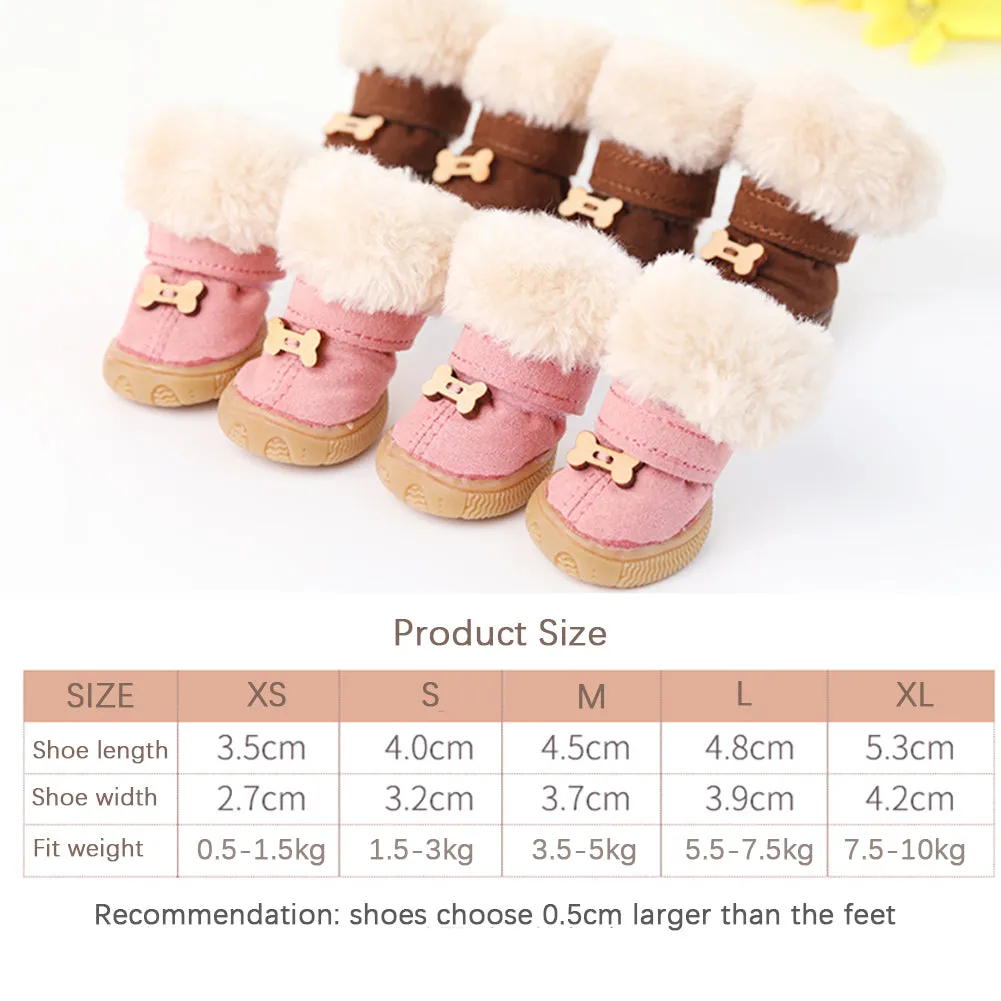 OMEM Puppy Boots, Cotton Material Keep Warm, Cute Dog Shoes in Soft Fabric
