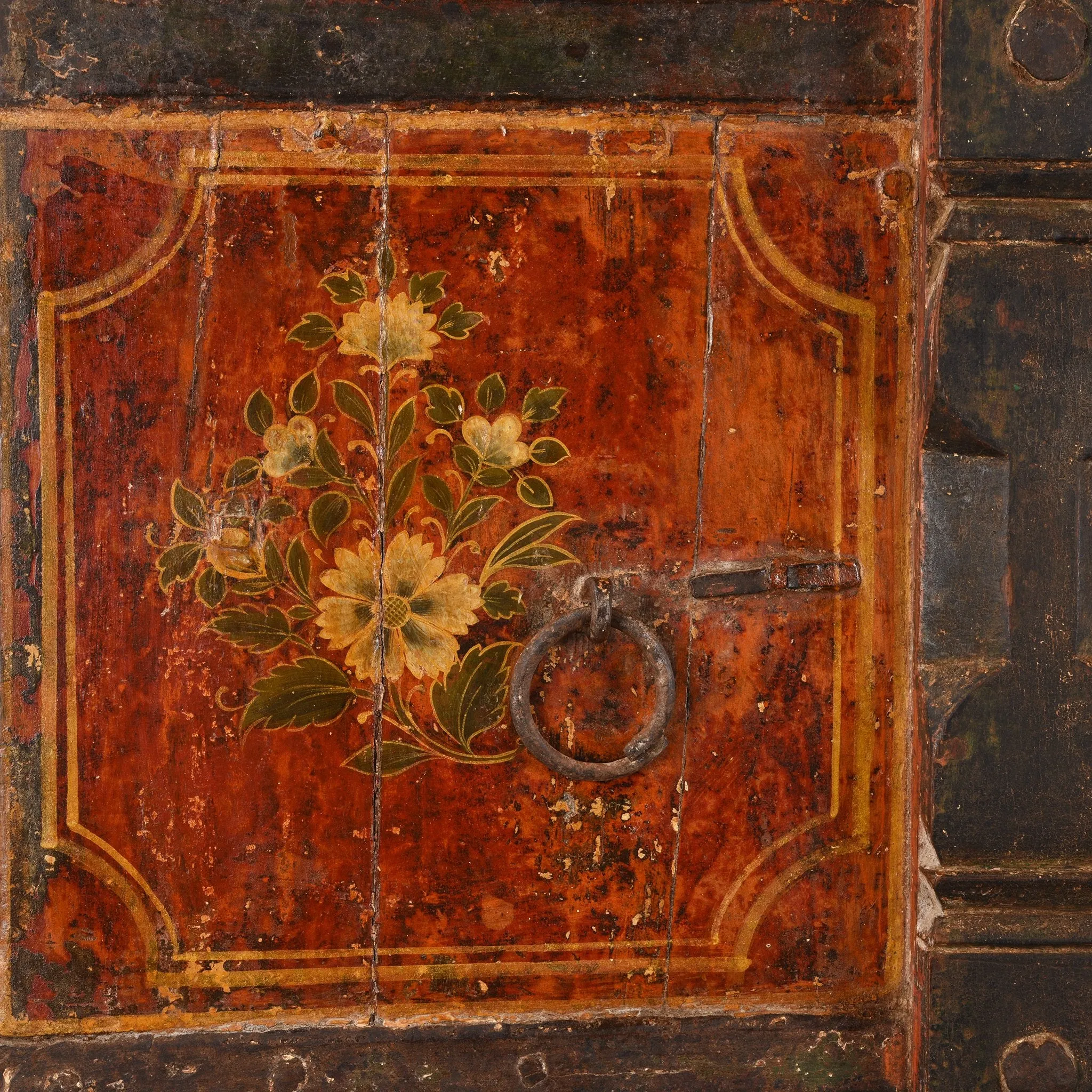 Painted Indian Door From Rajasthan - Mid 18thC