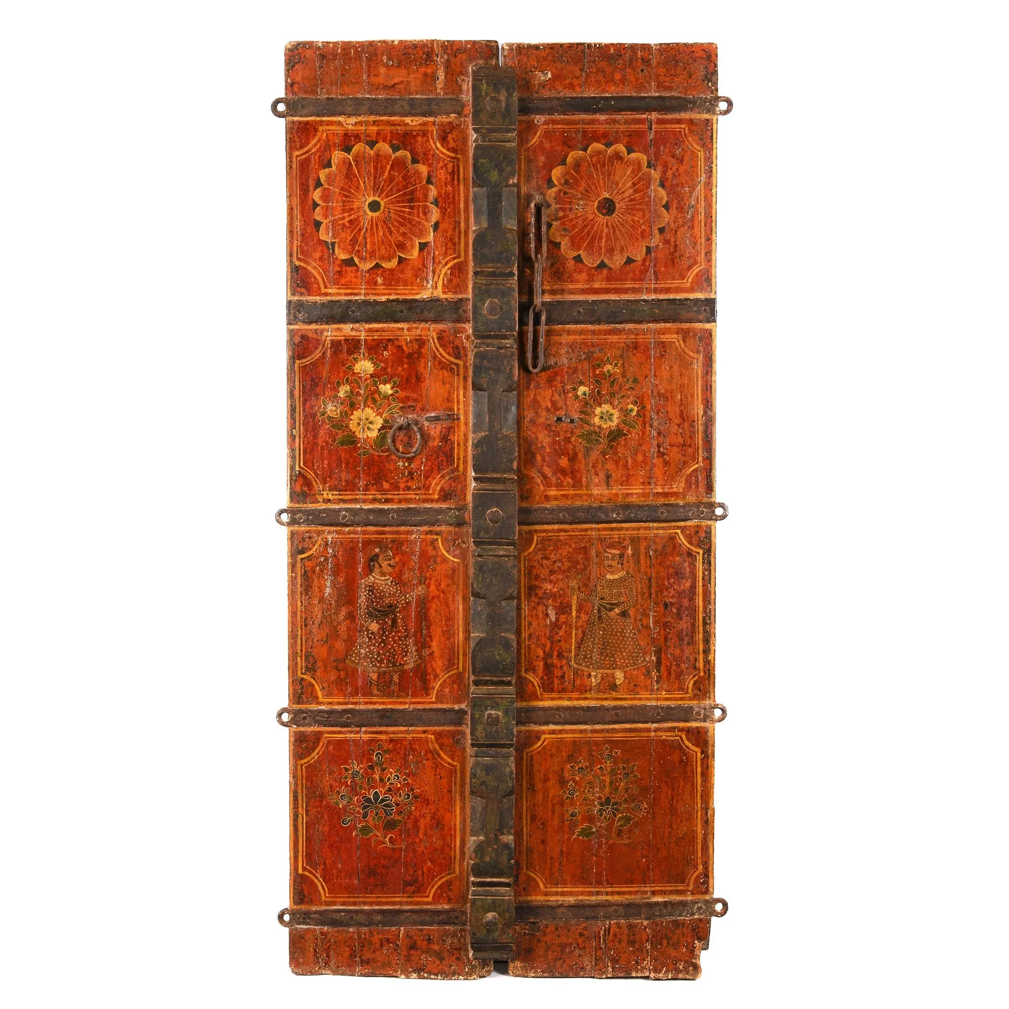 Painted Indian Door From Rajasthan - Mid 18thC