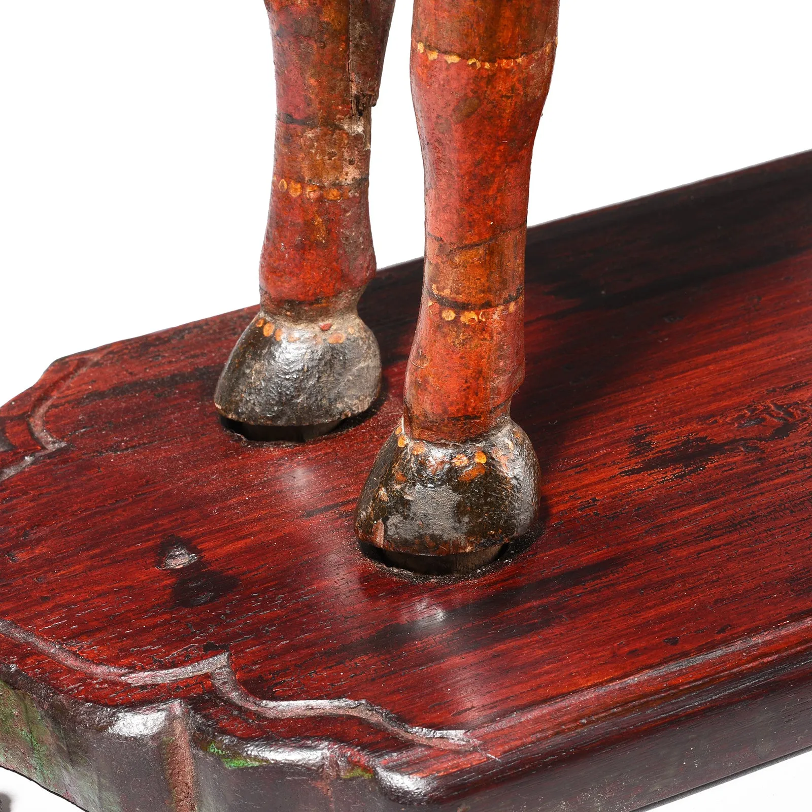 Painted Teak Horse From Rajasthan - 19th Century