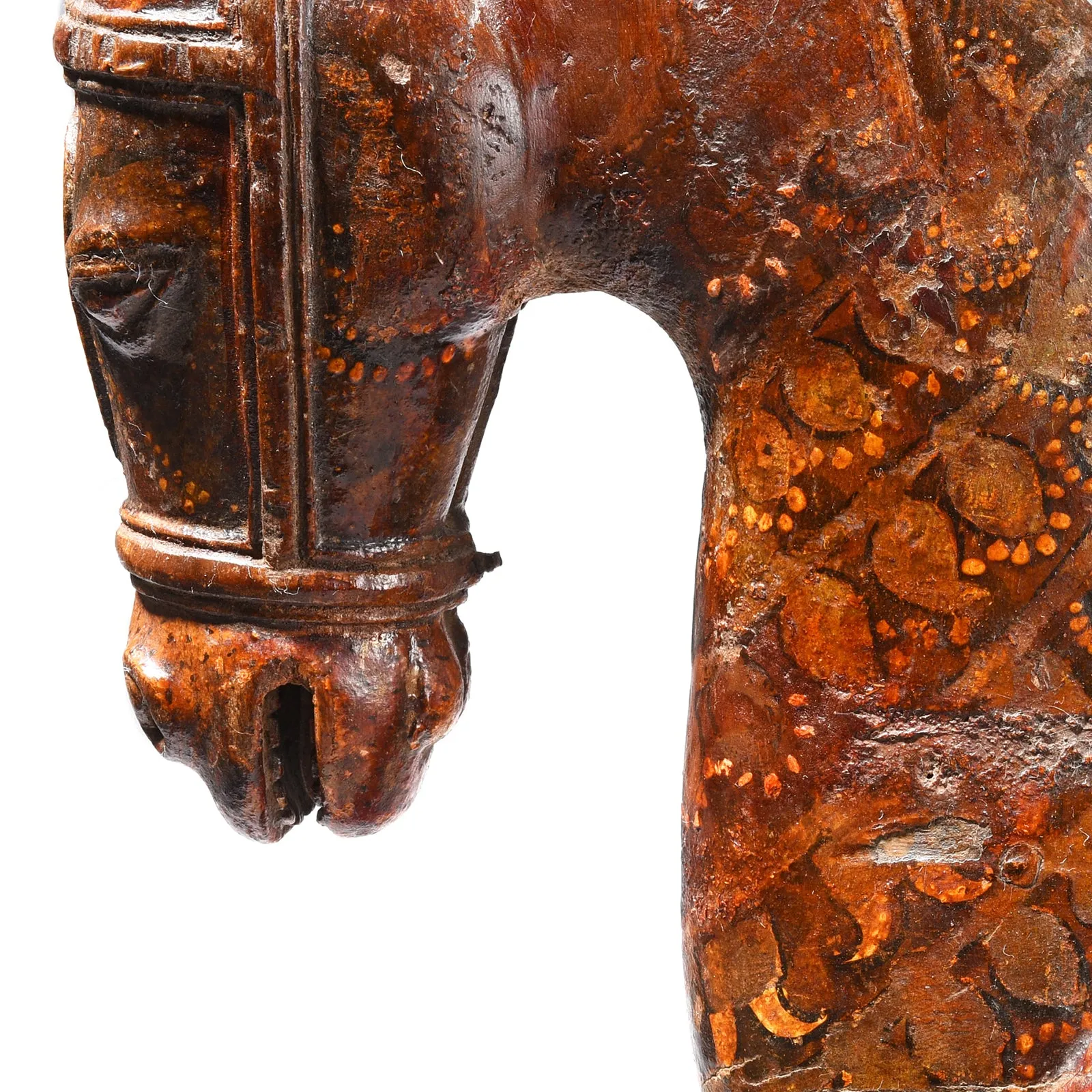 Painted Teak Horse From Rajasthan - 19th Century