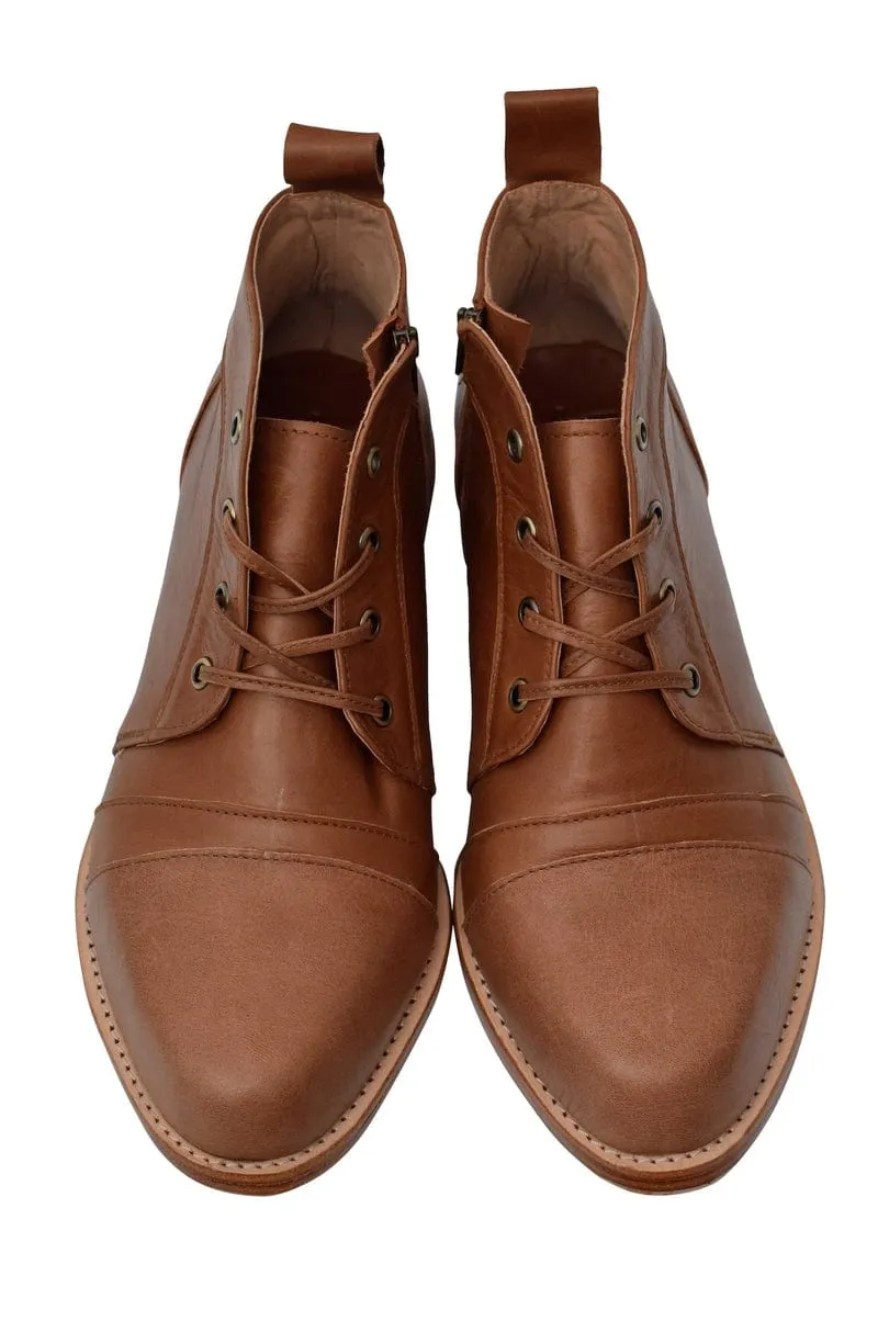 Passage Lace Up Boots in Vintage Camel