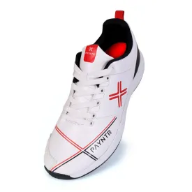 Payntr X Rubber Stud (White & Black) Cricket Shoes
