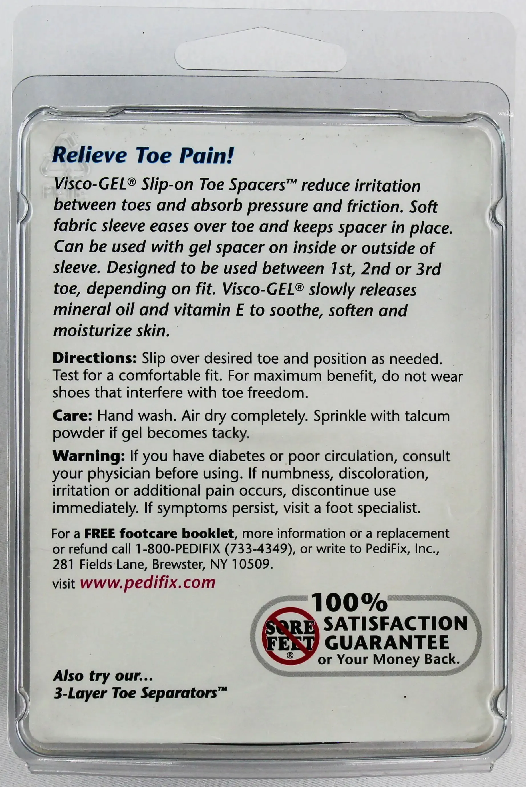 PediFix Visco-GEL Slip-On Toe Spacers – Soothing Relief & Alignment Support
