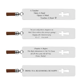 Personalized Metal Message Tag Bookmarks with Tassels | Jovivi