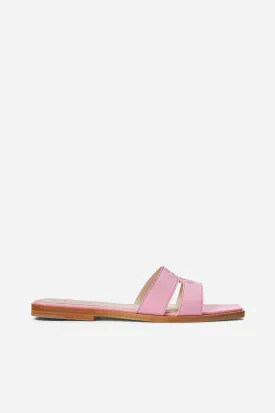 Pink Nappa Strap Slides