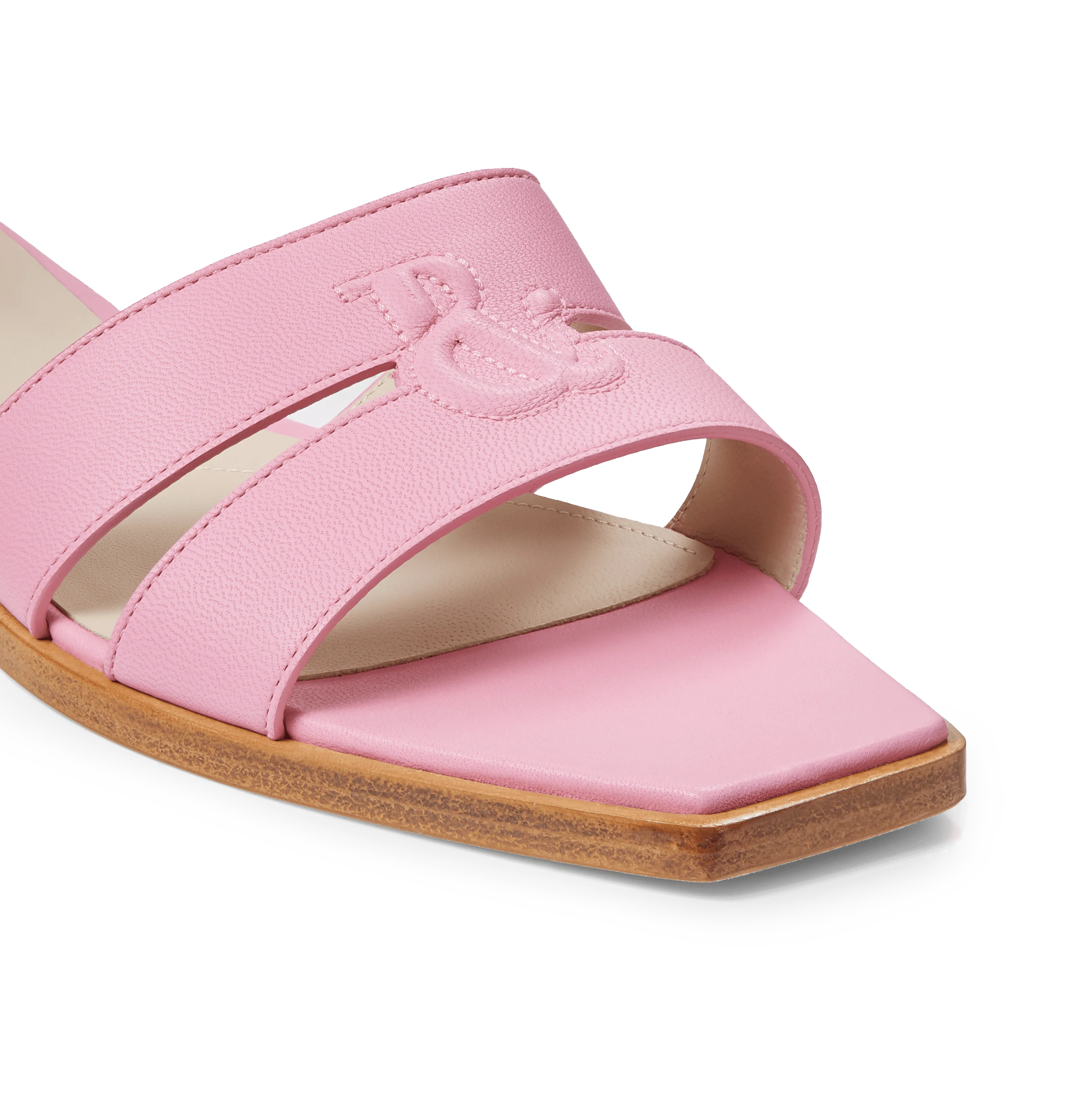 Pink Nappa Strap Slides