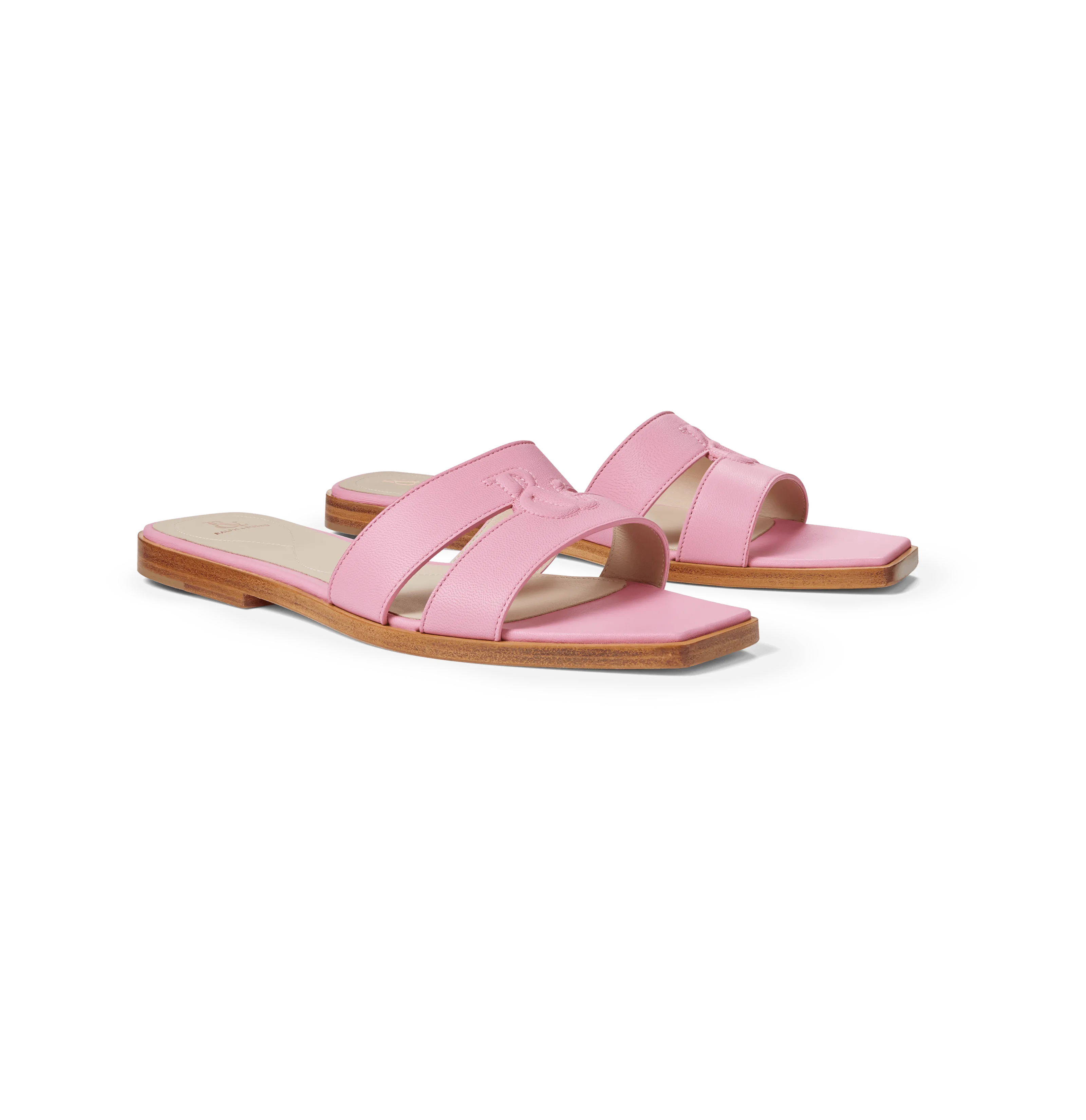 Pink Nappa Strap Slides