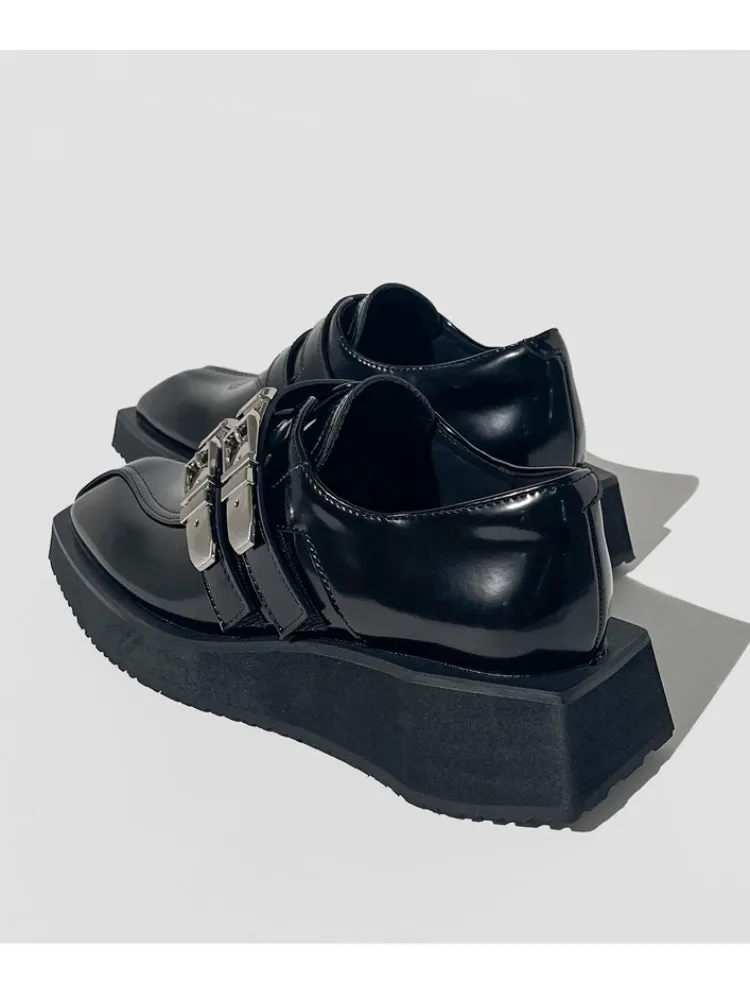 Punk style belt buckle shoes【s0000007565】