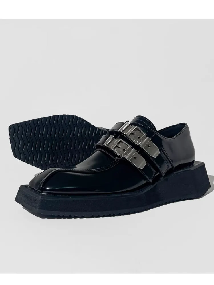 Punk style belt buckle shoes【s0000007565】