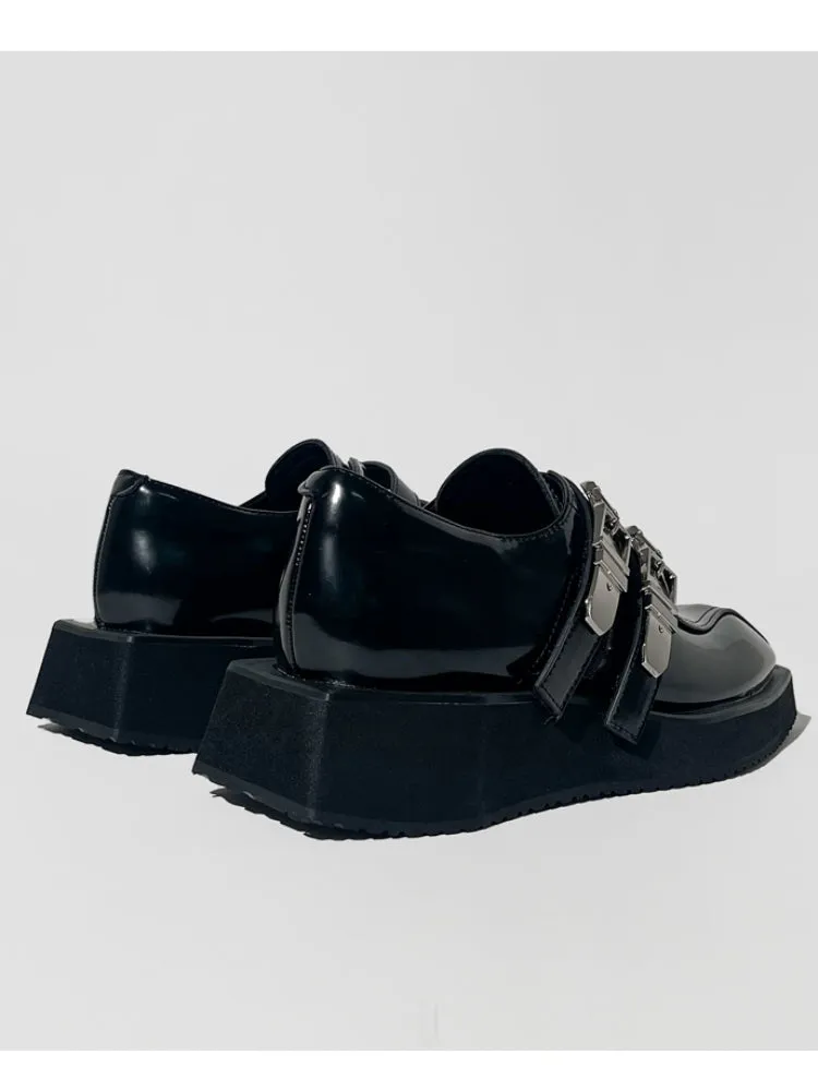 Punk style belt buckle shoes【s0000007565】