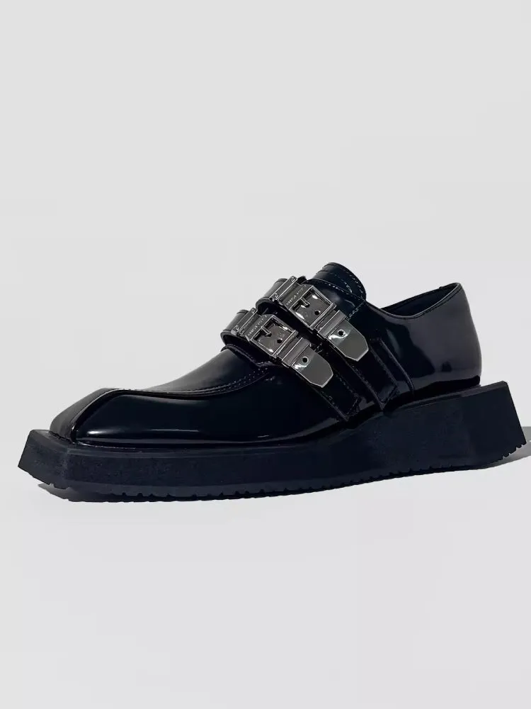 Punk style belt buckle shoes【s0000007565】