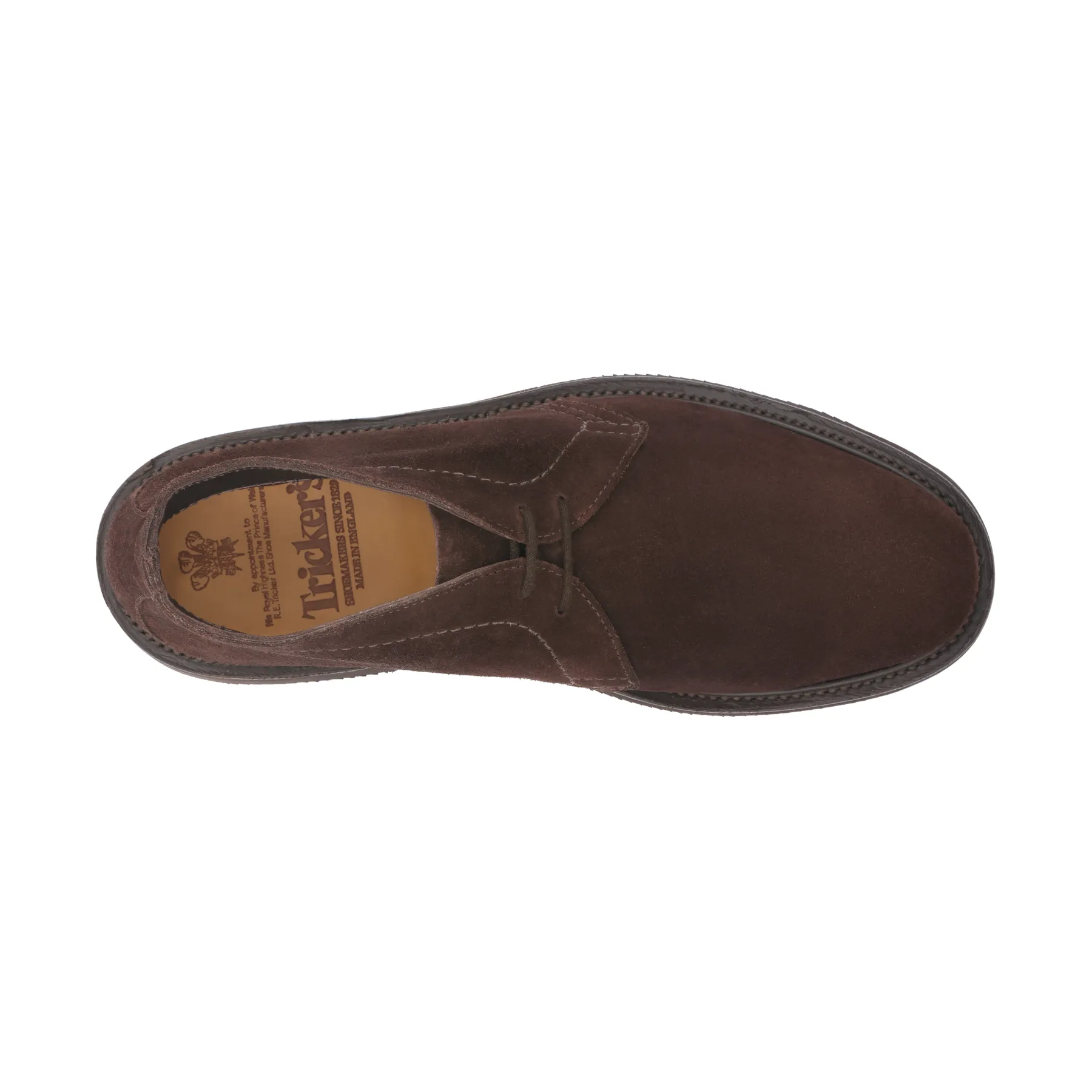 "Polo" Two-Eyelet Suede Chukka Boots in Dark Brown