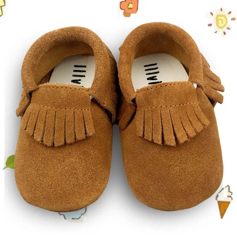 Ranch Kids Western Moccasin Shoes With Fringes