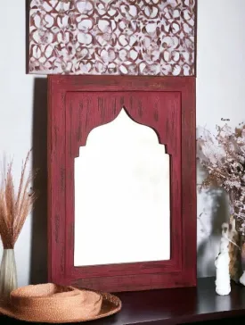 Red Mehrab Mirror Frame