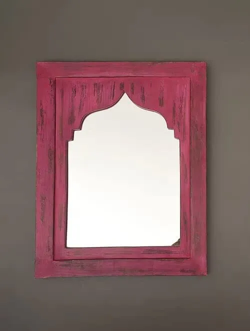 Red Mehrab Mirror Frame