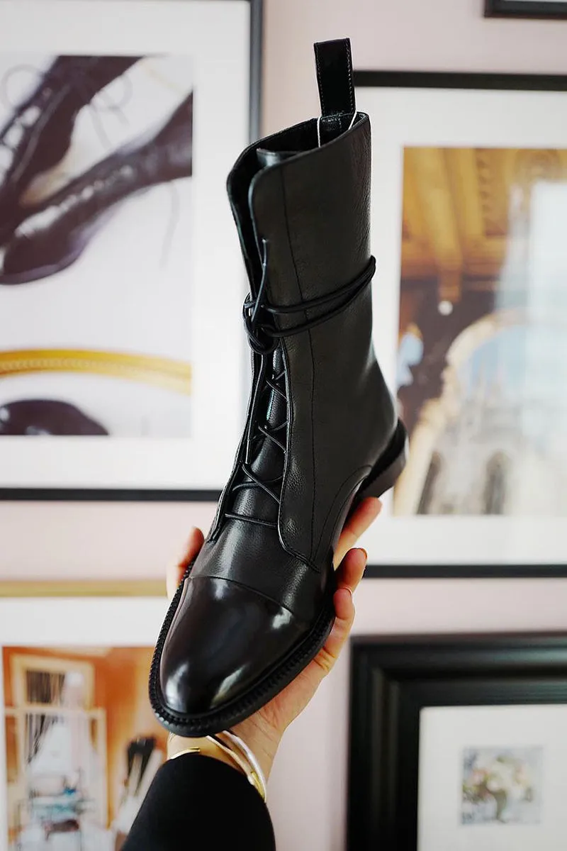 Round Toe Lace Up Martin Boots