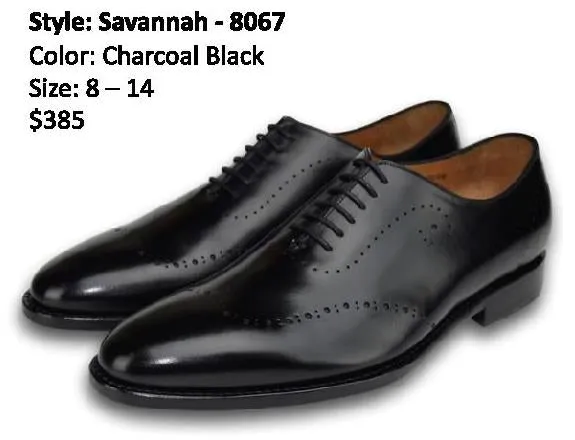 SAVANNAH OXFORD WHOLECUT CHARCOAL BLACK