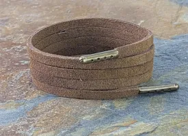 Shoelaces & Boot Laces Brown suede 5 mm flat Leather