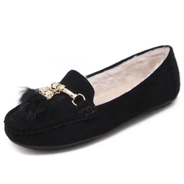 ST SUPER TRADE Casual Women Shoes Winter Section Plus Velvet Flats Female Moccasin Shoes Women's Loafers Ladies Doug Shoes ST912