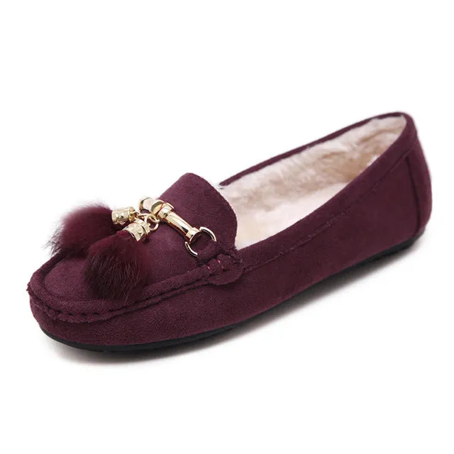 ST SUPER TRADE Casual Women Shoes Winter Section Plus Velvet Flats Female Moccasin Shoes Women's Loafers Ladies Doug Shoes ST912