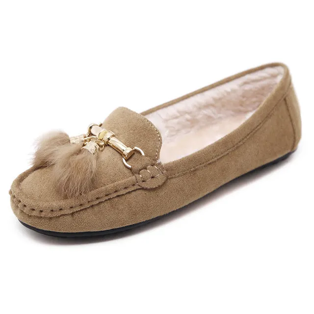 ST SUPER TRADE Casual Women Shoes Winter Section Plus Velvet Flats Female Moccasin Shoes Women's Loafers Ladies Doug Shoes ST912