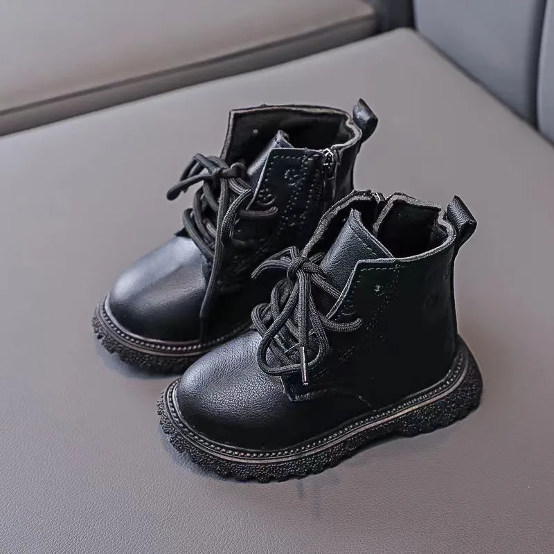Stars Relief Lace-up Fleece Martin Boots
