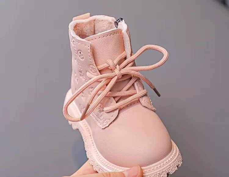Stars Relief Lace-up Fleece Martin Boots