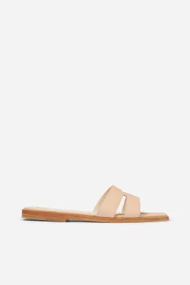 Tan Nappa Strap Slides