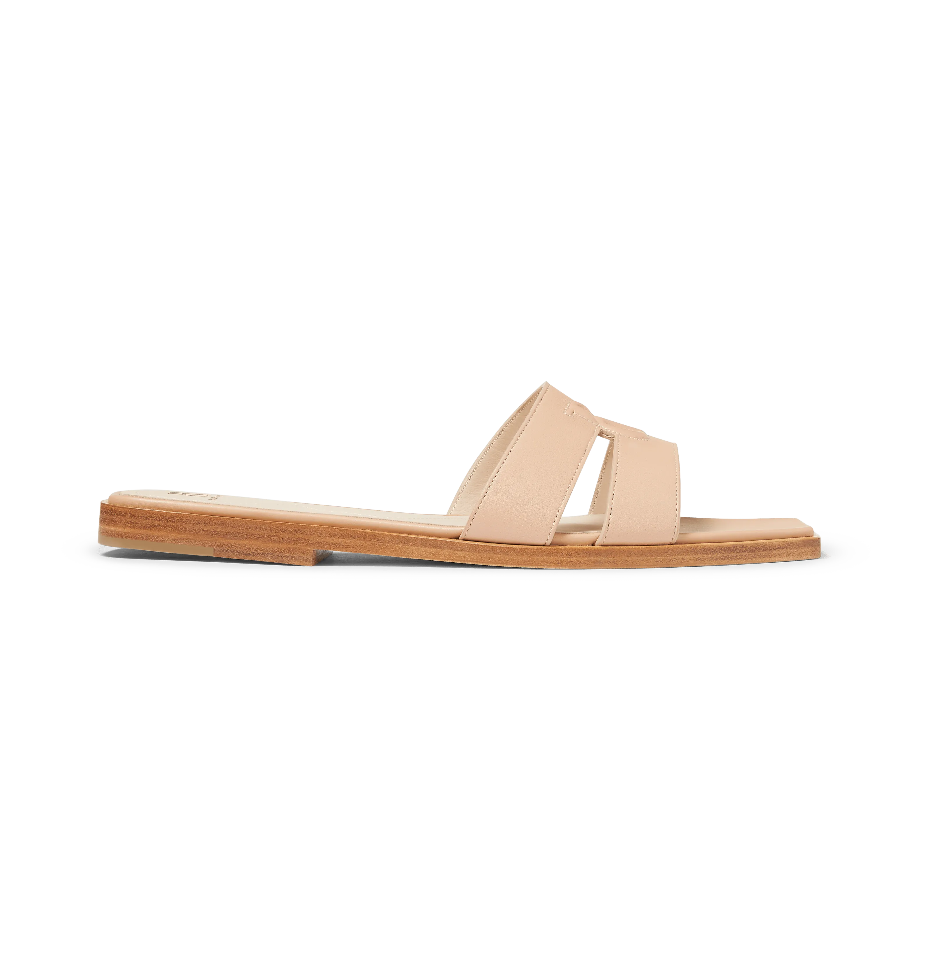 Tan Nappa Strap Slides