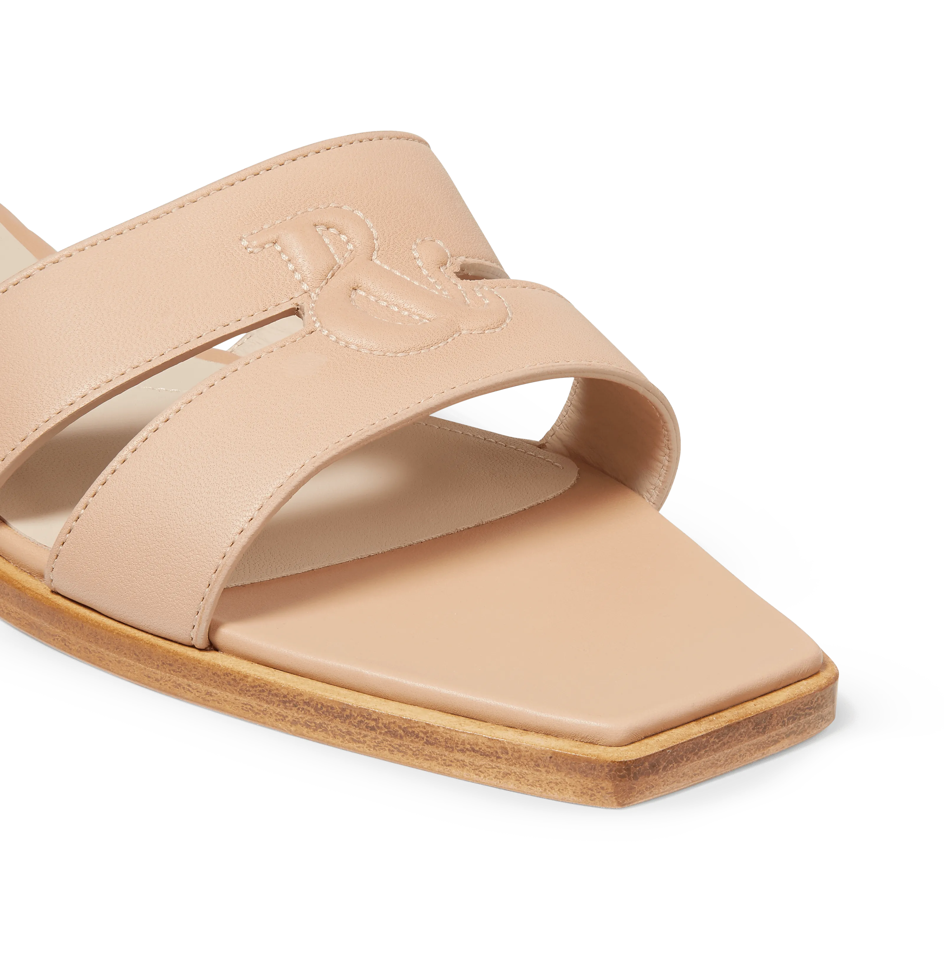Tan Nappa Strap Slides