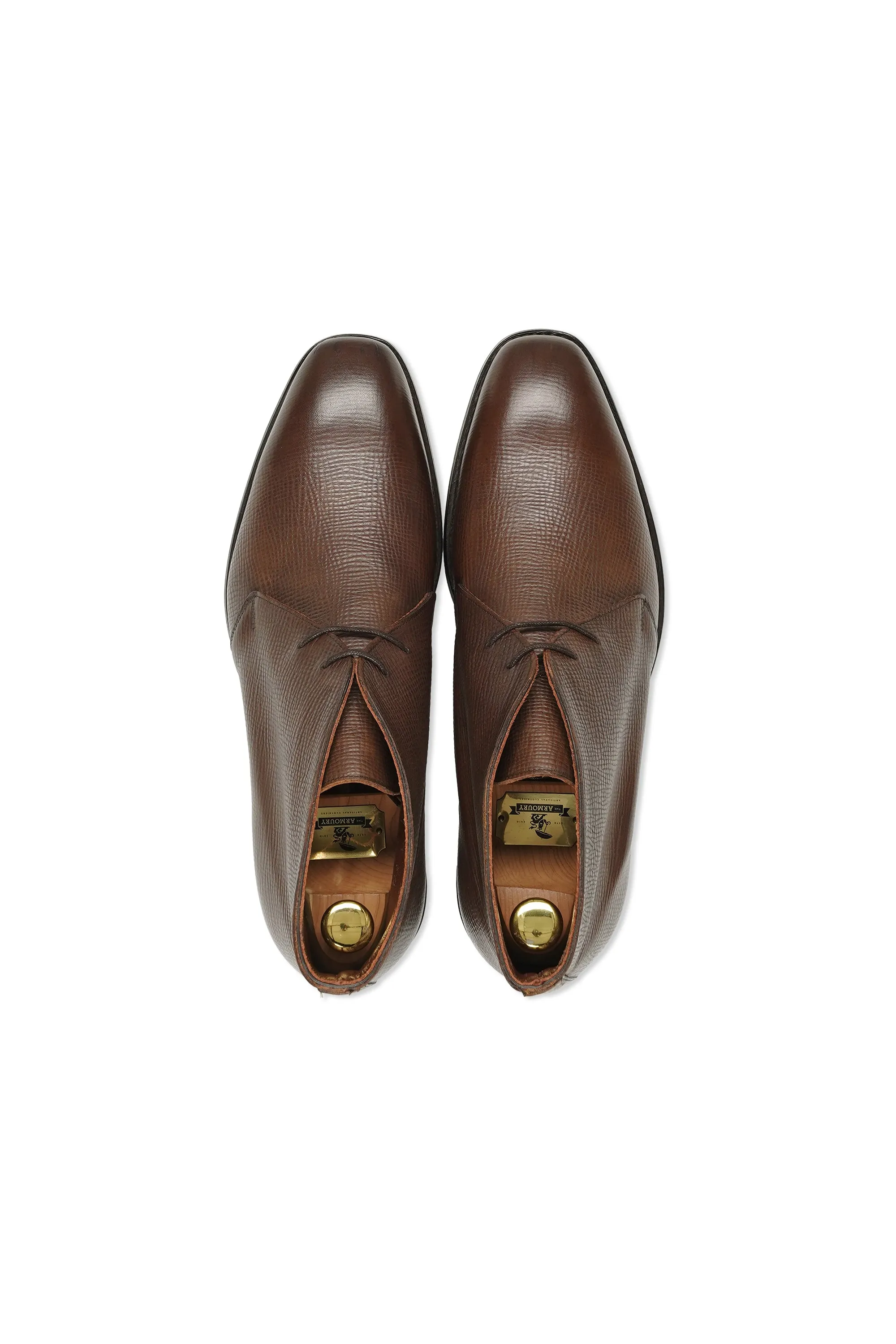 The Armoury Hajime 103813 Mocha Reade Jupiter Grain Leather Chukka Boot *factory seconds*