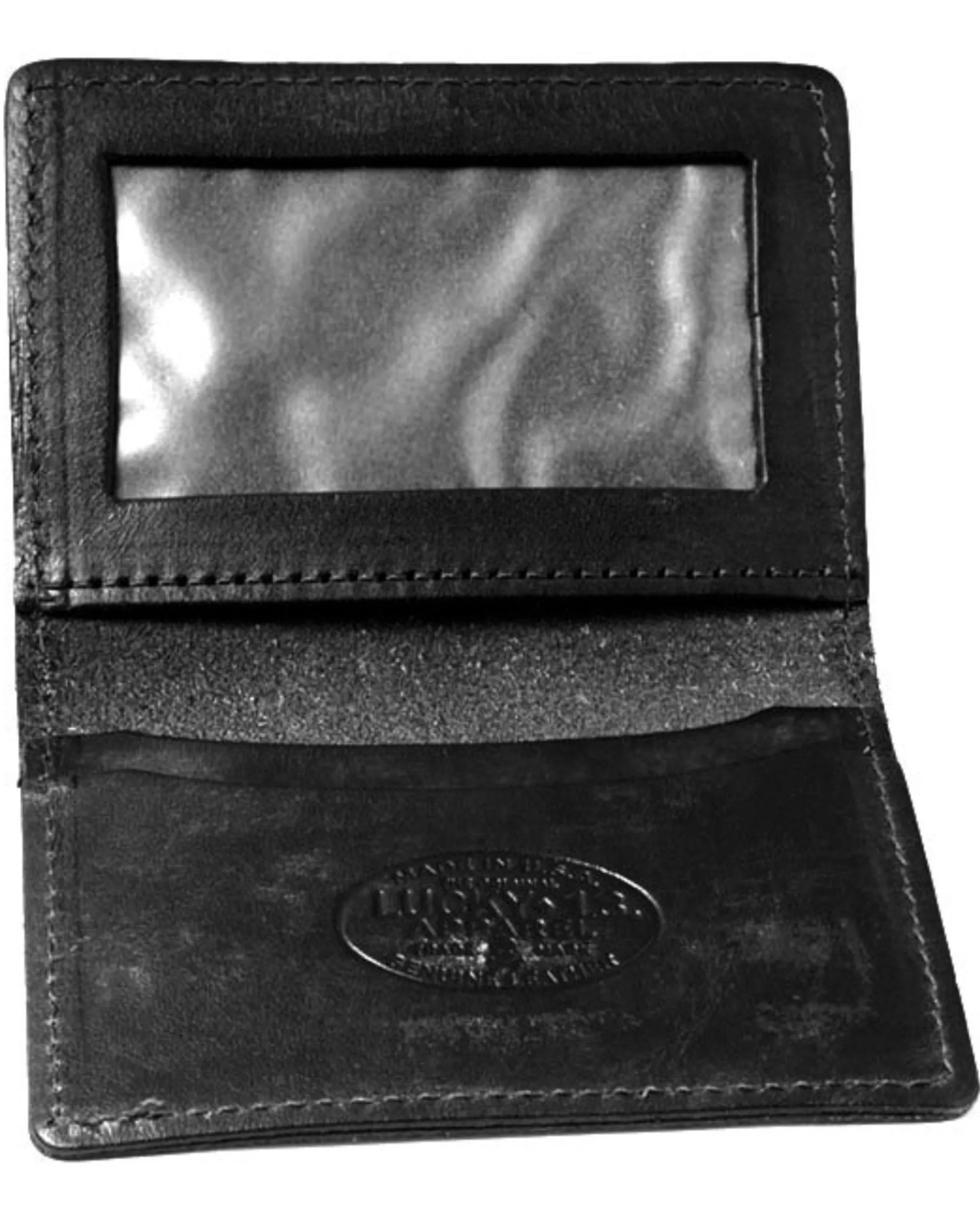 The WINGED PISTON Leather Card Holder Wallet - BLACK - A LUCKY13.COM EXCLUSIVE ITEM!