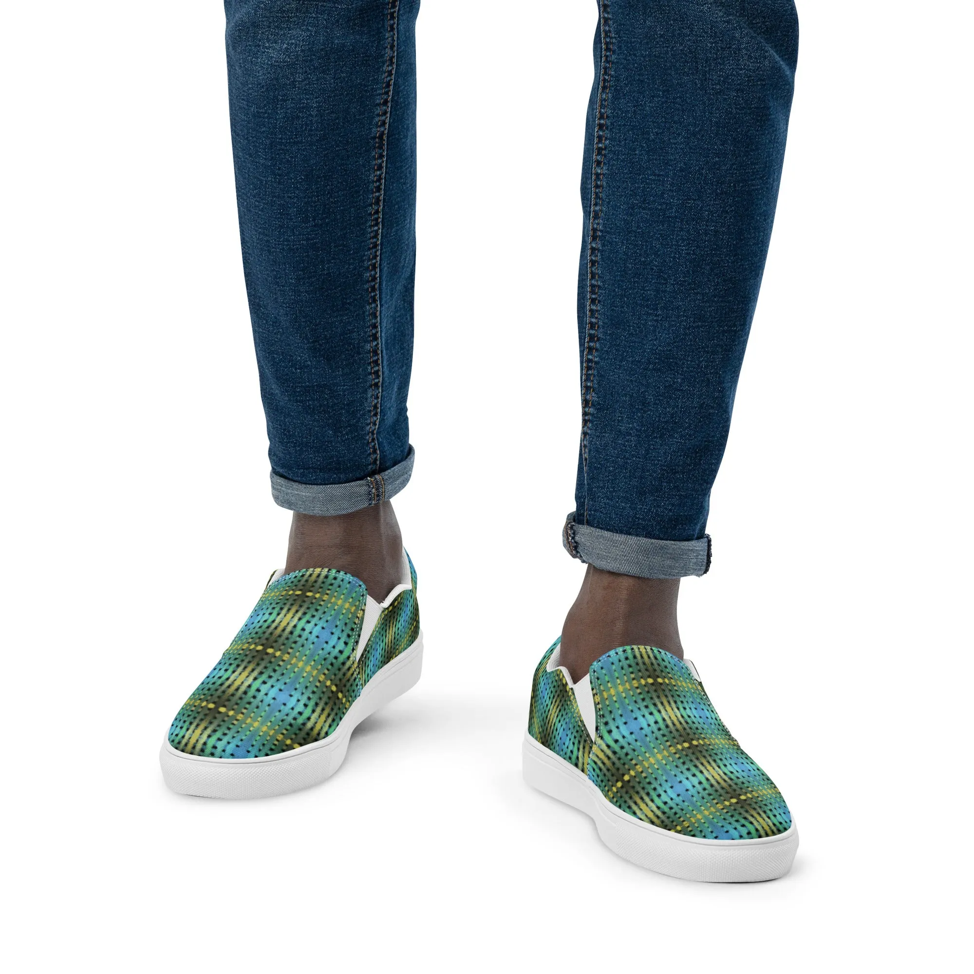 Tuna Tartan Mens slip-on canvas shoes