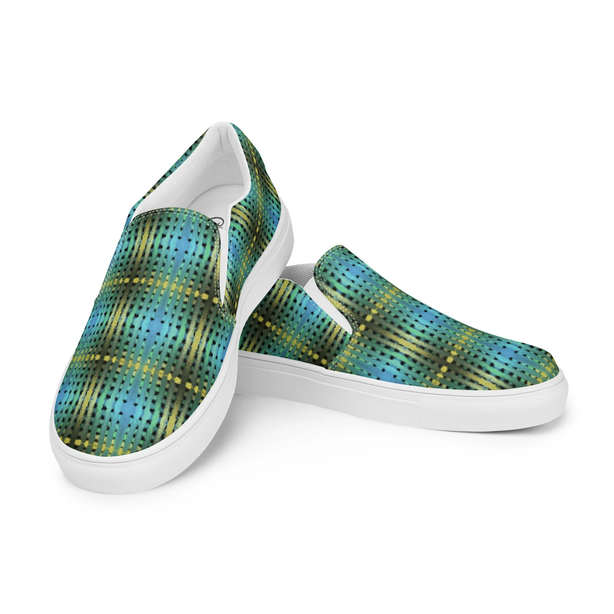 Tuna Tartan Womens slip-on canvas shoes