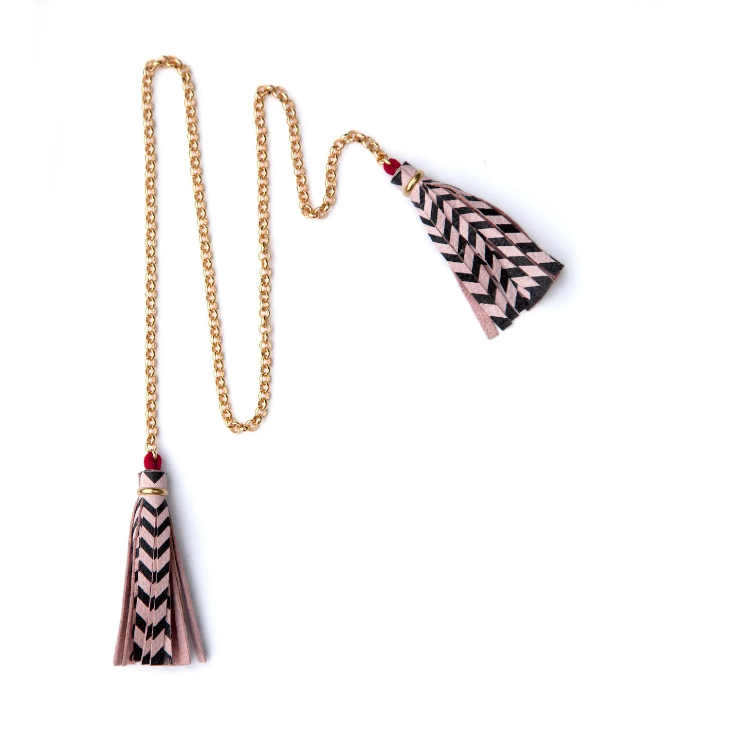 TWIN TASSEL TIE . necklace