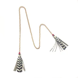 TWIN TASSEL TIE . necklace