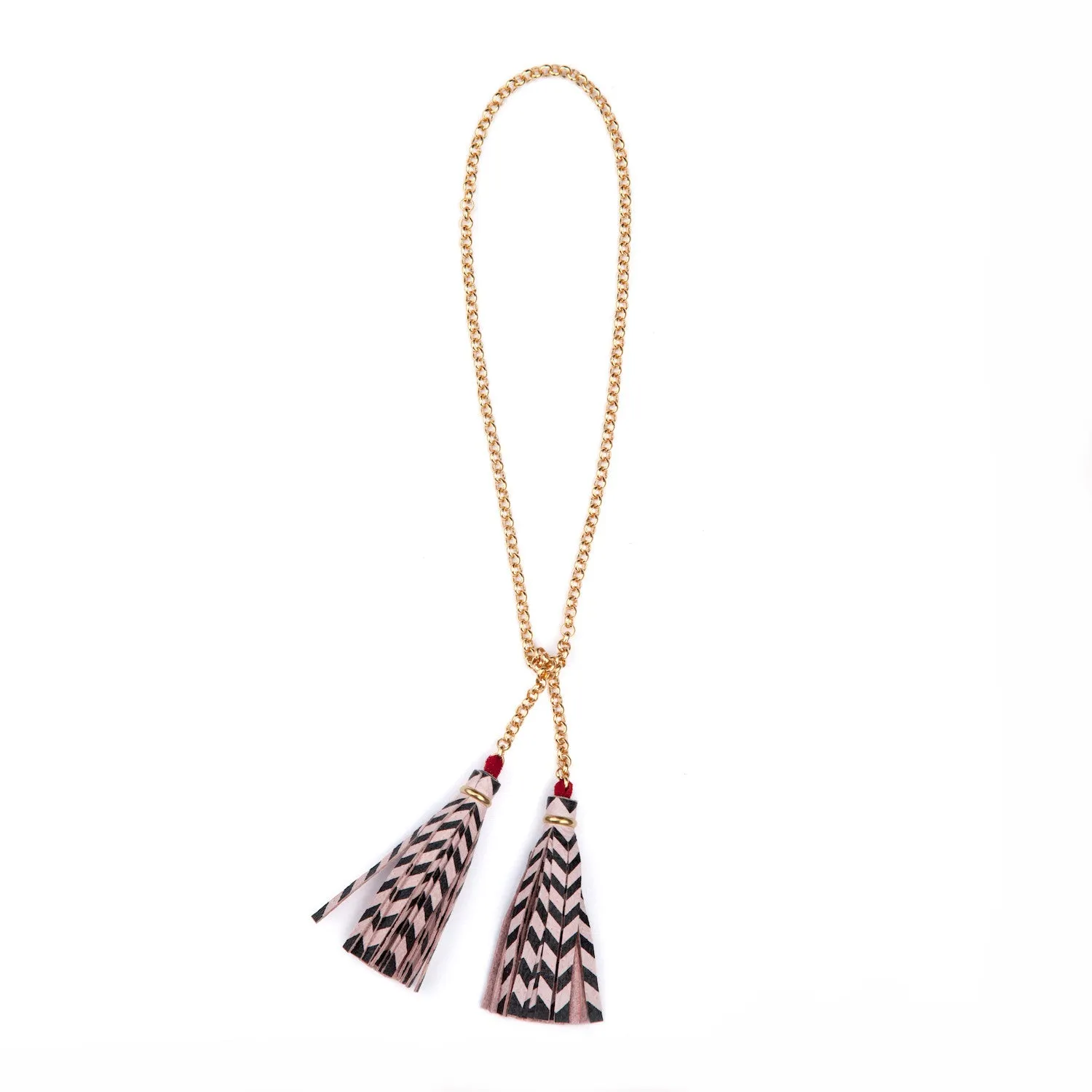TWIN TASSEL TIE . necklace