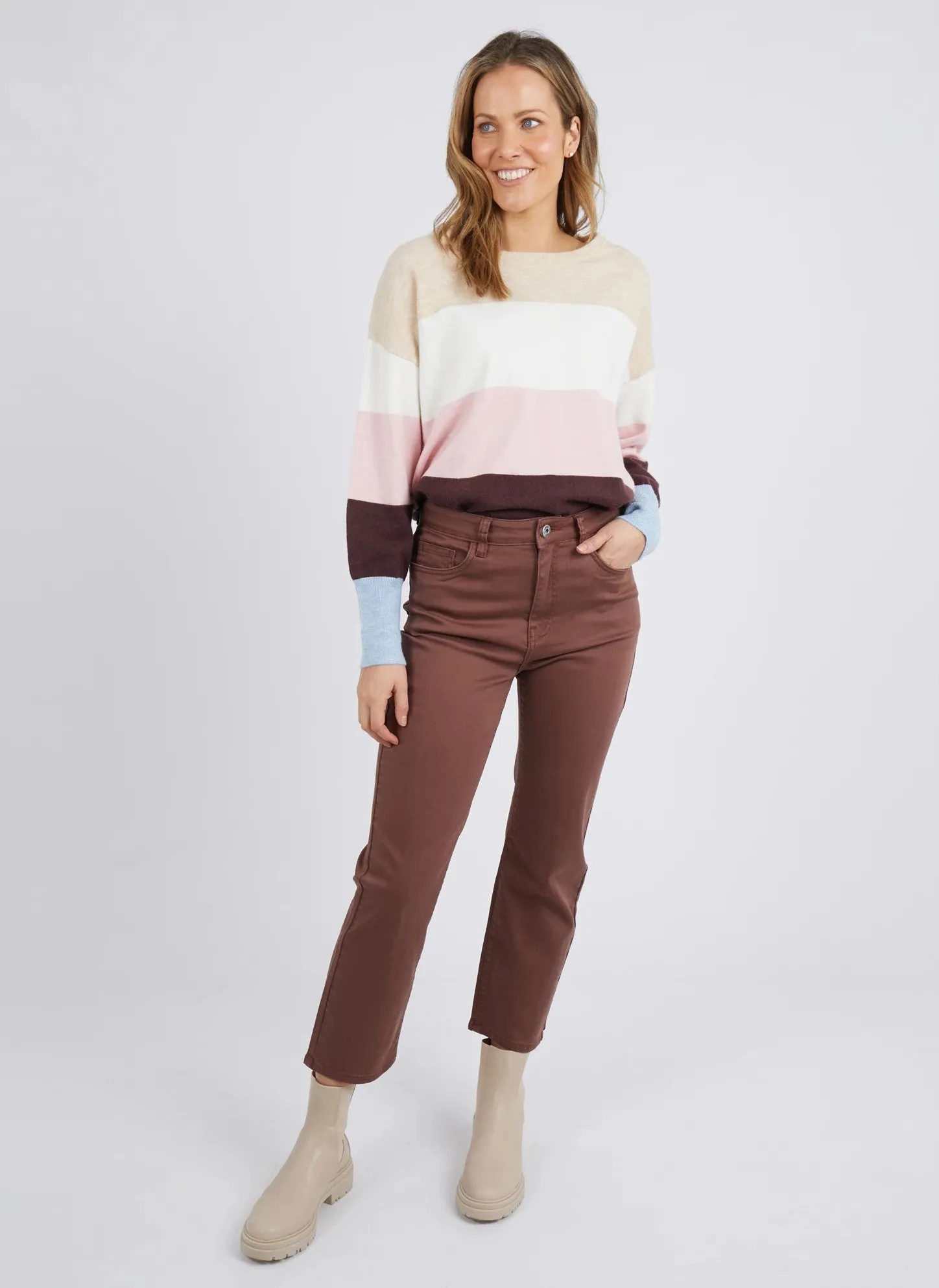 Willow Coloured Jean - Chocolate