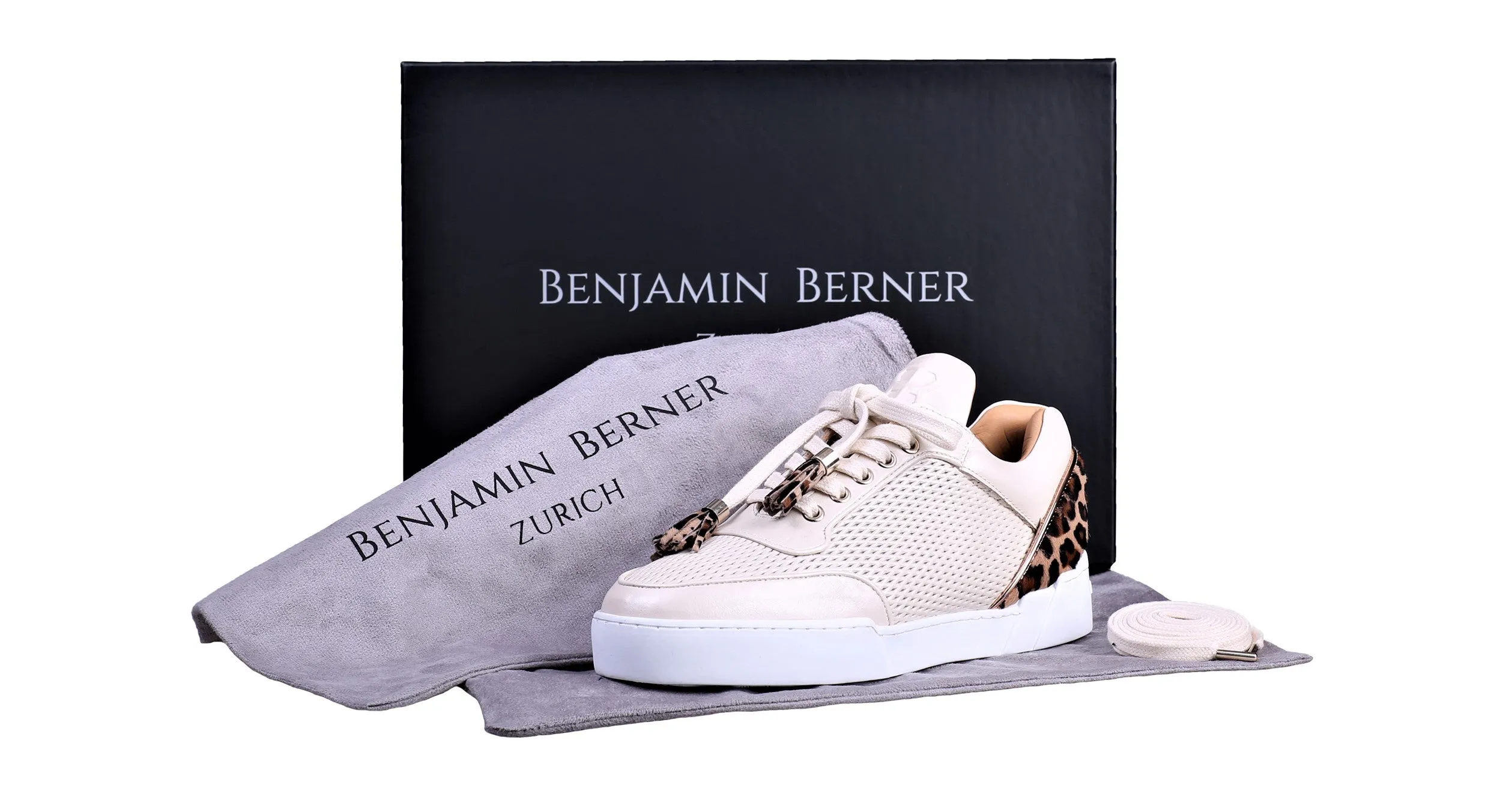 Women's Low-Top Vanilla Cream Silk Finish -Leopard Pony Skin